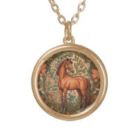 Beautiful Brown Horse William Morris Inspired 