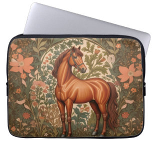 Beautiful Brown Horse William Morris Inspired Laptop Sleeve