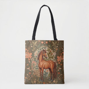 Beautiful Brown Horse William Morris Inspired  Tote Bag