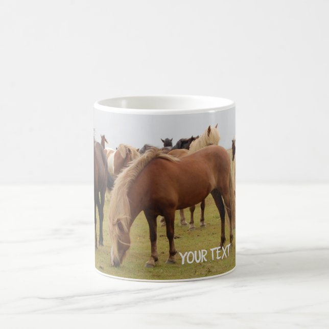 Beautiful brown horses coffee mug (Center)
