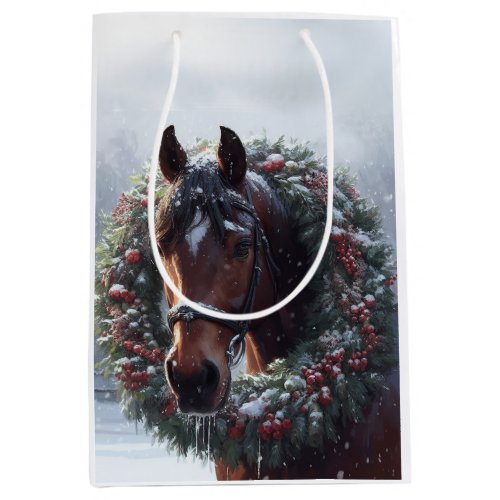 Beautiful Brown White Horse Equestrian Animal Love Medium Gift Bag