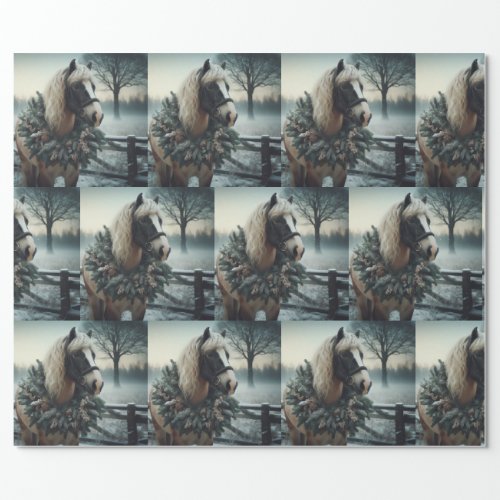 Beautiful Brown White Horse Equestrian Animal Love Wrapping Paper