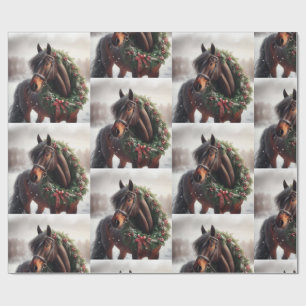 Beautiful Brown White Horse Equestrian Animal Love Wrapping Paper
