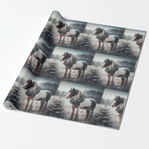 Beautiful Brown White Horse Equestrian Animal Love Wrapping Paper