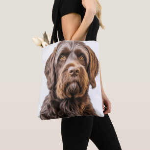 BEAUTIFUL BROWN WIREHAIRED POINTING GRIFFON DOG TOTE BAG