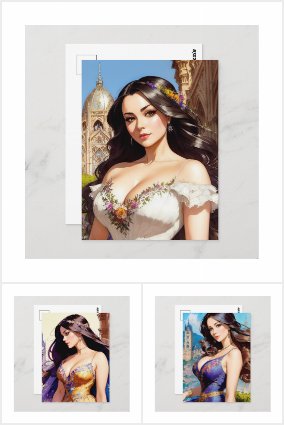 Beautiful Brunette, Postcrossing Postcards