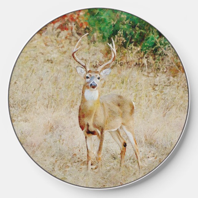 Beautiful Buck Deer Art Charger (Front)