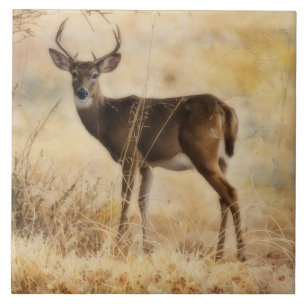 Beautiful Buck Deer in Texas Tile Trivet