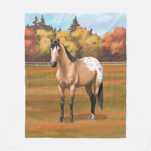 Beautiful Buckskin Appaloosa Quarter Horse Fleece Blanket