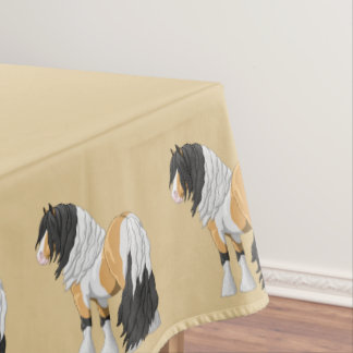 Beautiful Buckskin Pinto Gypsy Vanner Draft Horse Tablecloth