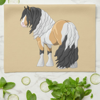 Beautiful Buckskin Pinto Gypsy Vanner Draft Horse Towel