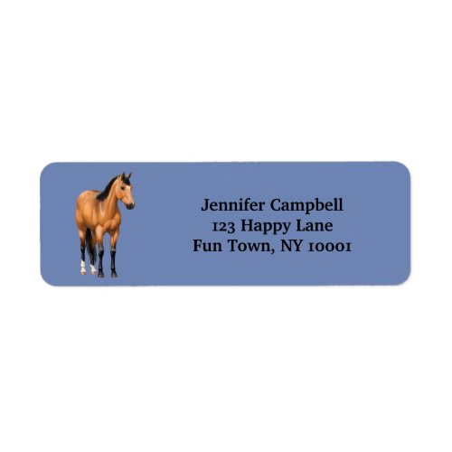 Beautiful Buckskin Quarter Horse Label