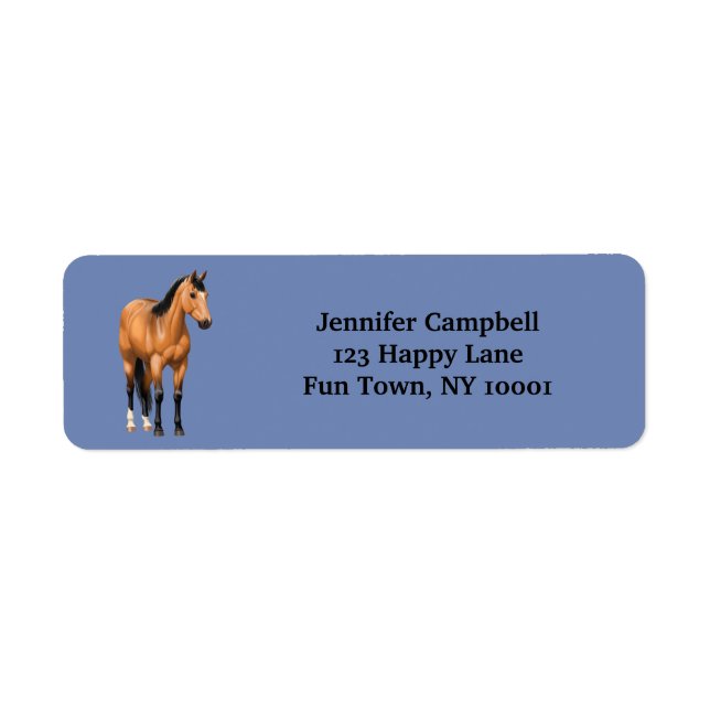 Beautiful Buckskin Quarter Horse Label (Front)