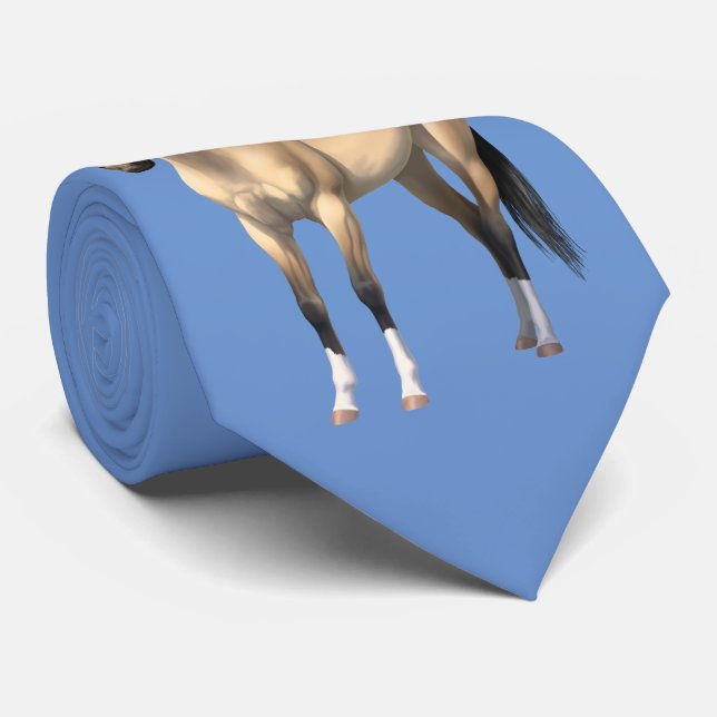 Beautiful Buckskin Quarter Horse Neck Tie (Rolled)