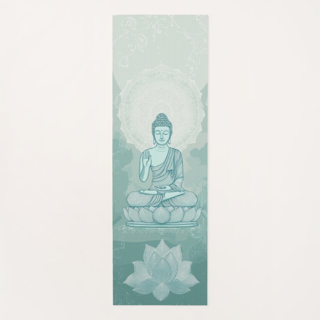 Beautiful Buddha Yoga Mat for Serenity and Calm (Front)