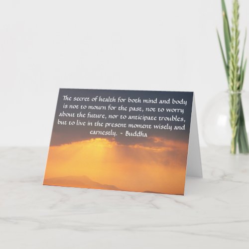 Beautiful Buddhist Quote with inspirational photo Card