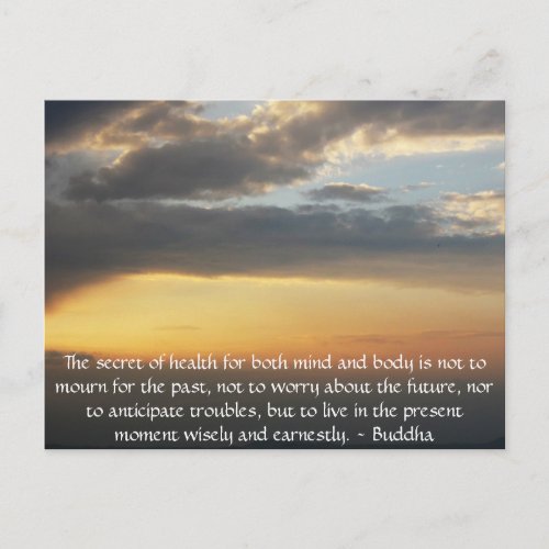 Beautiful Buddhist Quote with inspirational photo Postcard