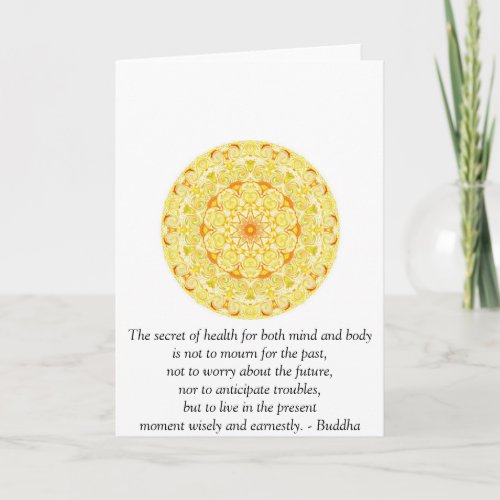 Beautiful Buddhist Quote with Vibrant Mandela Card