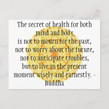 Beautiful Buddhist Quote With Vibrant Mandela Postcard by spiritcircle at Zazzle