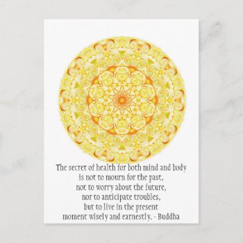 Beautiful Buddhist Quote With Vibrant Mandela Postcard by spiritcircle at Zazzle