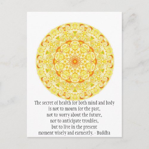 Beautiful Buddhist Quote with Vibrant Mandela Postcard