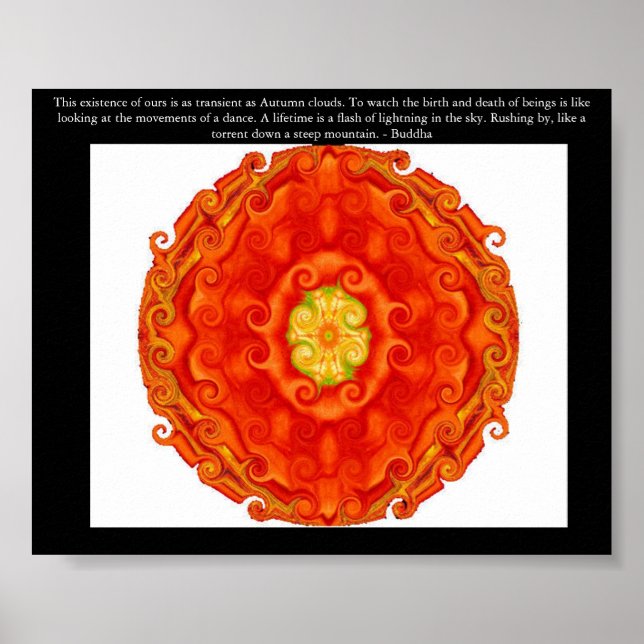 Beautiful Buddhist Quote with Vibrant Mandela Poster (Front)