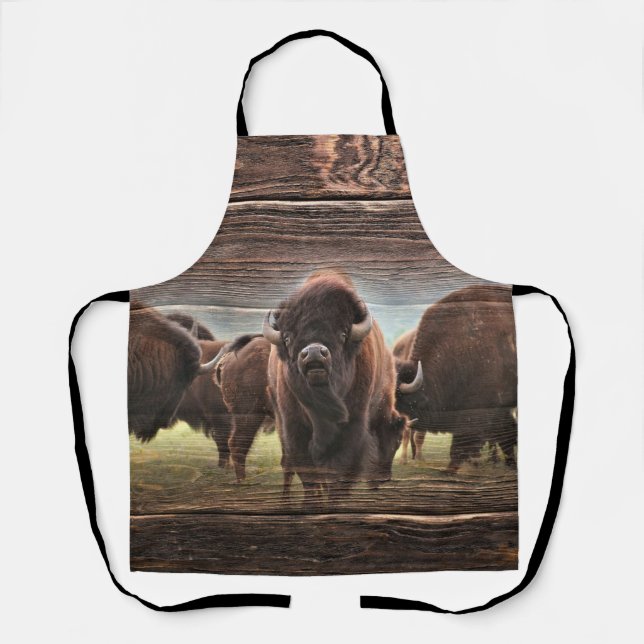 Beautiful Buffalo Herd Apron (Front)