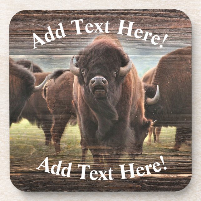 Beautiful Buffalo Herd  Beverage Coaster (Front)