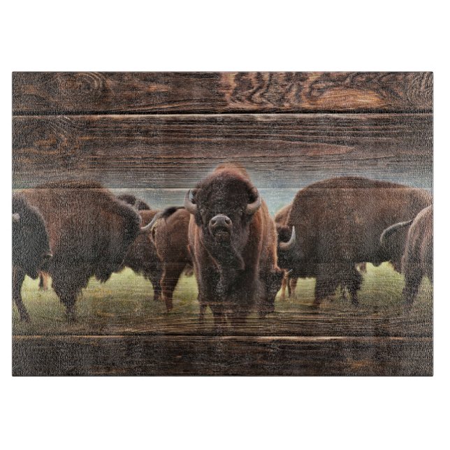 Beautiful Buffalo Herd Cutting Board (Front)