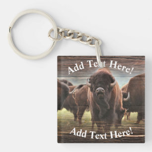 Beautiful Buffalo Herd  Keychain