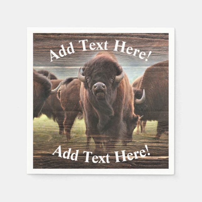 Beautiful Buffalo Herd   Napkins (Front)