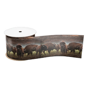 Beautiful Buffalo Herd Satin Ribbon