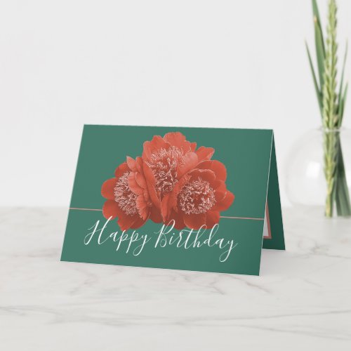 Beautiful Bunch of Peonies Floral Bouquet Birthday Card