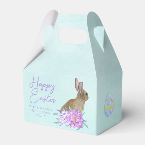 Beautiful Bunny Rabbit Pastel Floral Easter Party Favor Boxes