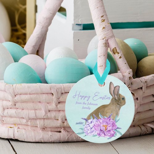 Beautiful Bunny Rabbit Pastel Floral Easter Party Favor Tags
