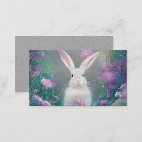 Beautiful Bunny Rabbit Triptych Business Card