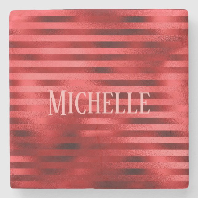 Beautiful burgundy stone coaster (Front)