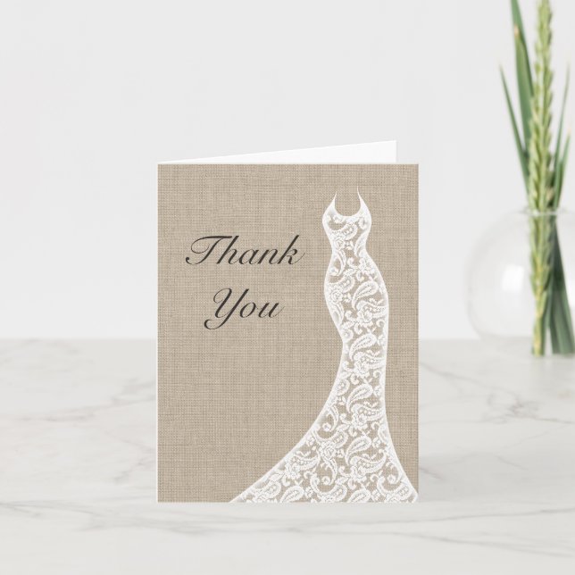 Beautiful Burlap Thank You Card (Front)