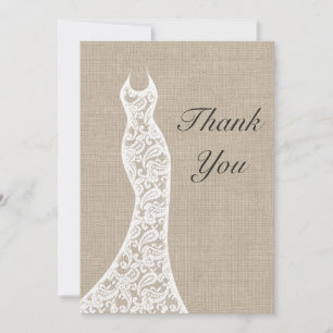 Beautiful Burlap Thank You Card