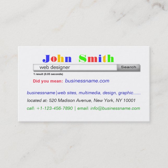 beautiful business card (Front)