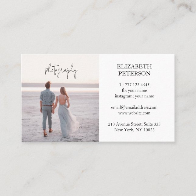 Beautiful business card for wedding photographer (Front)