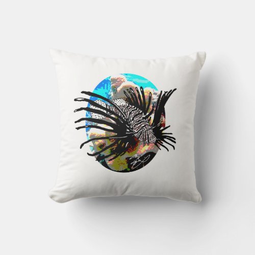 Beautiful but deadly Lionfish 1 Throw Pillow