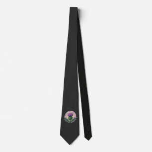 Beautiful But Prickly Vintage Thistle Neck Tie