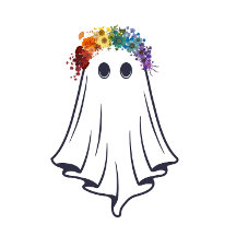 Beautiful but Spooky Rainbow Flower Ghost
