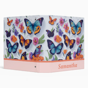 Beautiful Butterflies 3 Ring Binder