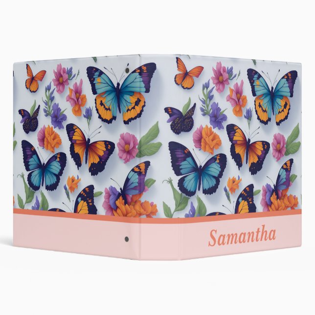 Beautiful Butterflies 3 Ring Binder (Background)