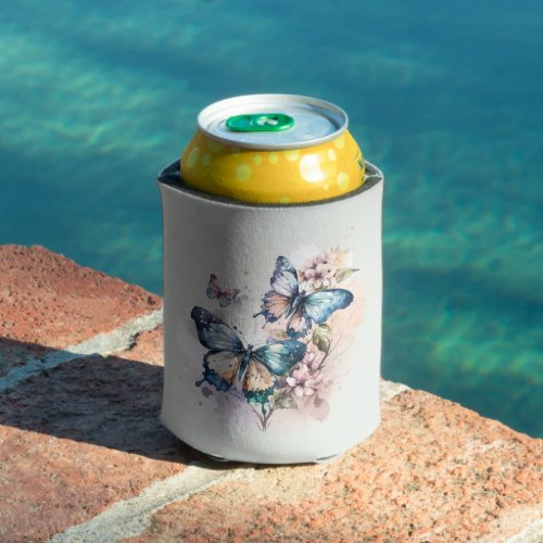 Beautiful Butterflies and Flowers Can Cooler