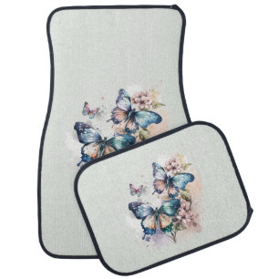 Beautiful Butterflies and Flowers Car Floor Mat