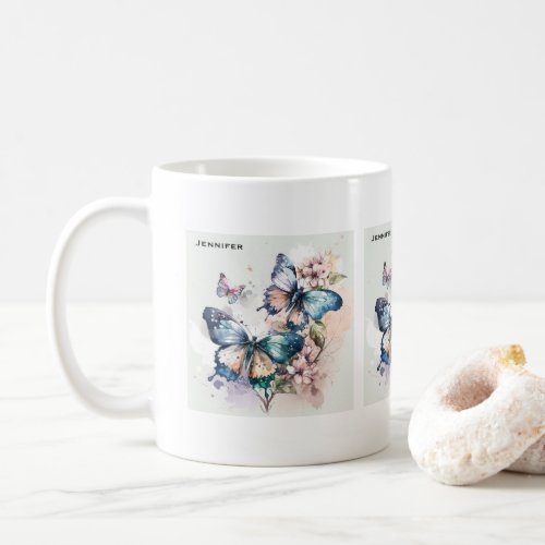 Beautiful Butterflies and Flowers Coffee Mug