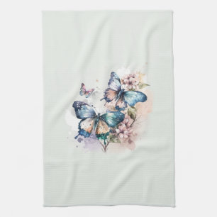 Beautiful Butterflies and Flowers Kitchen Towel